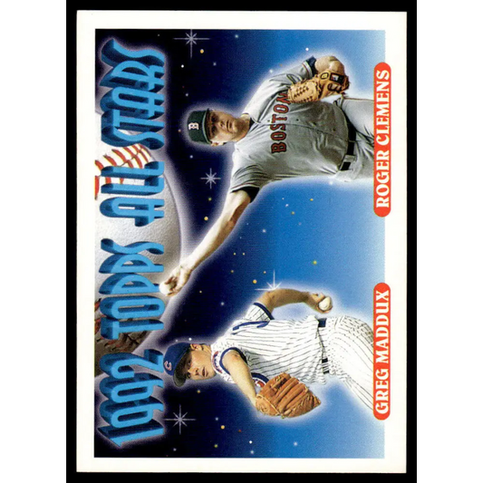 1993 Topps #409 Greg Maddux / Roger Clemens AS EX/NM Chicago Cubs / Boston Red Sox Baseball Card Image 1