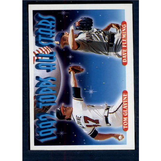 1993 Topps #410 Tom Glavine/Dave Fleming NM-MT Atlanta Braves/Seattle Mariners Baseball Card  Image 1