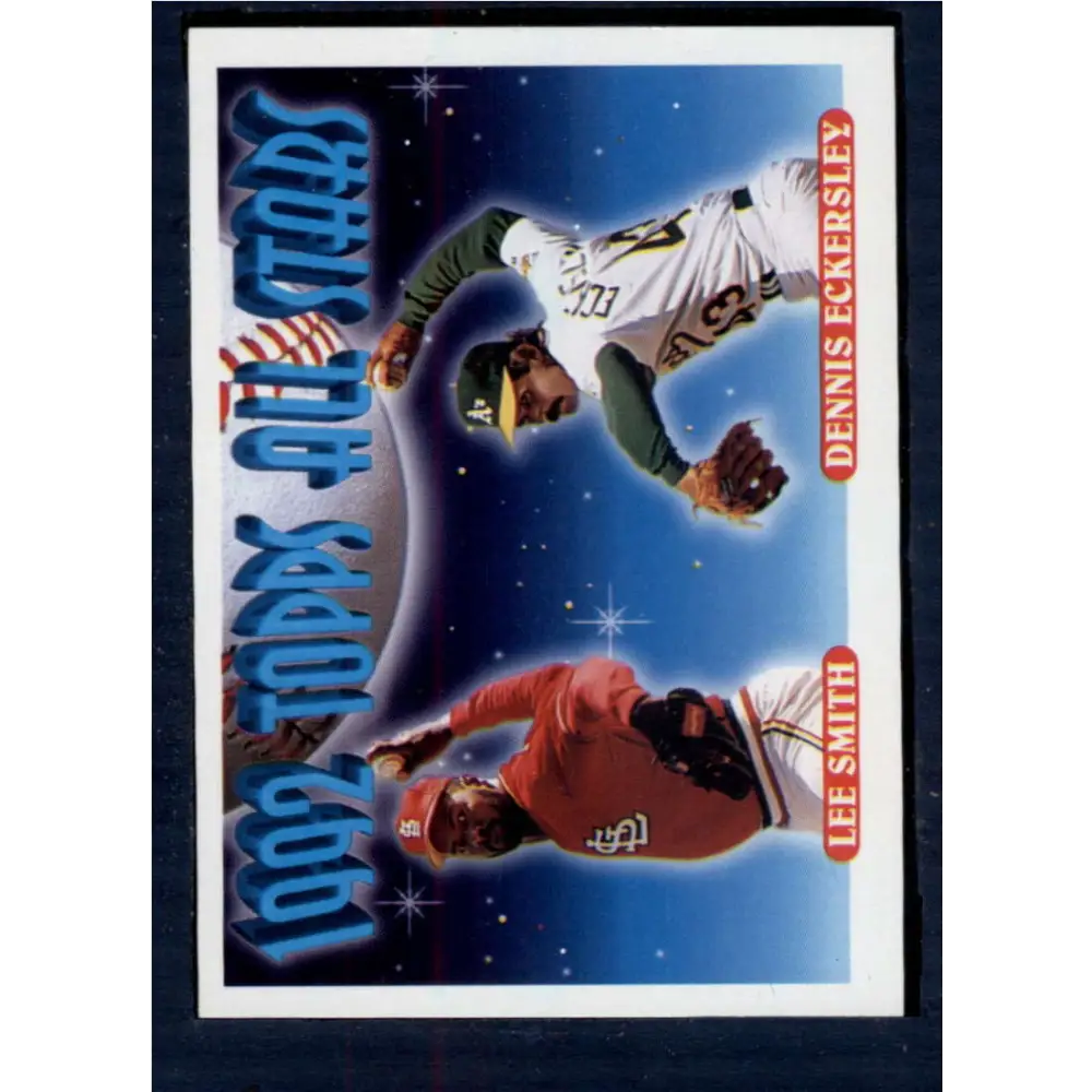 1993 Topps #411 Lee Smith/Dennis Eckersley NM-MT St. Louis Cardinals/Oakland Athletics Baseball Card  Image 1