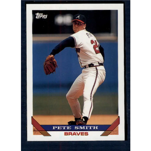 1993 Topps #413 Pete Smith NM-MT Atlanta Braves Baseball Card  Image 1