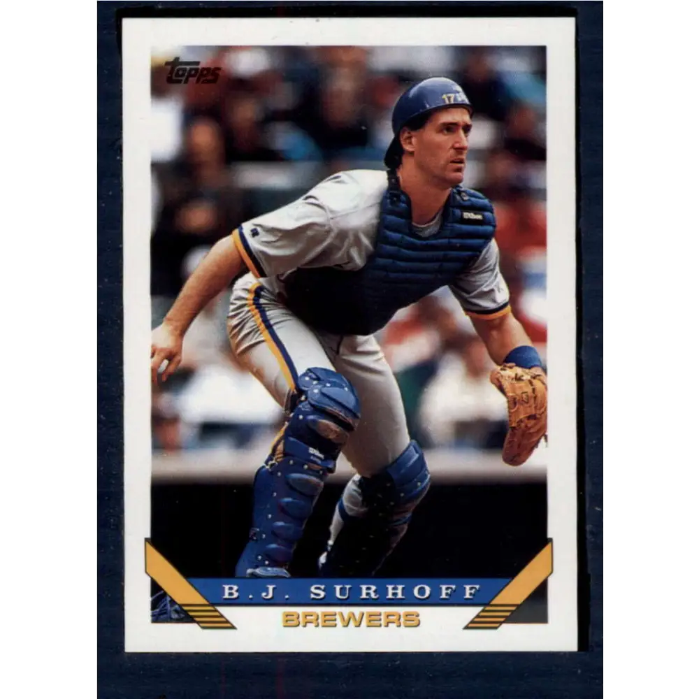 1993 Topps #417 B.J. Surhoff NM-MT Milwaukee Brewers Baseball Card  Image 1