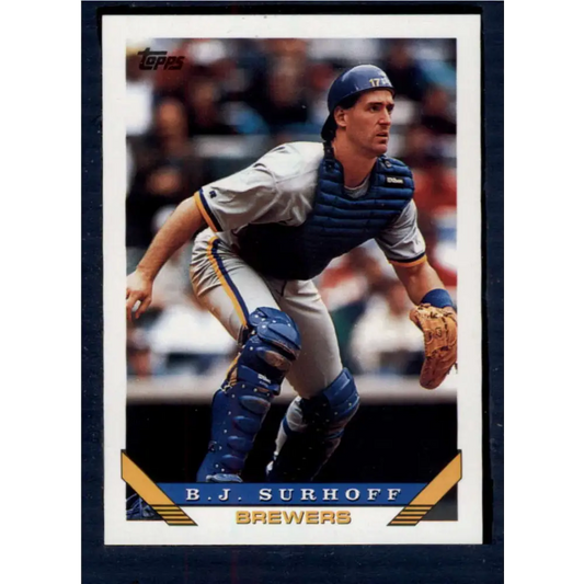 1993 Topps #417 B.J. Surhoff NM-MT Milwaukee Brewers Baseball Card  Image 1