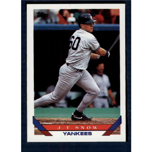 1993 Topps #422 J.T. Snow NM-MT RC Rookie New York Yankees Baseball Card  Image 1