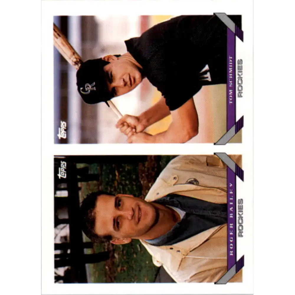 1993 Topps #433 Roger Bailey/Tom Schmidt NM-MT RC Rookie Colorado Rockies Baseball Card  Image 1