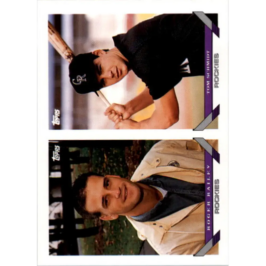 1993 Topps #433 Roger Bailey/Tom Schmidt NM-MT RC Rookie Colorado Rockies Baseball Card  Image 1