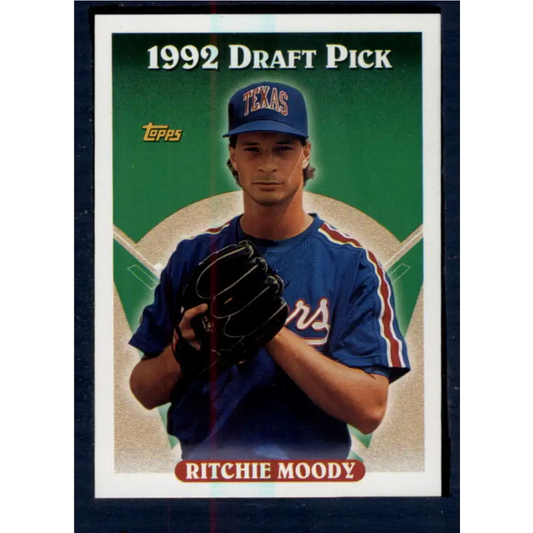 1993 Topps #438 Ritchie Moody NM-MT RC Rookie Texas Rangers Baseball Card  Image 1