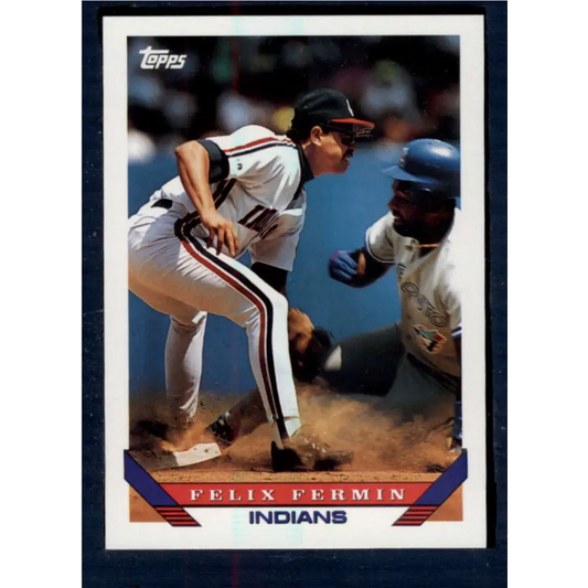 1993 Topps #462 Felix Fermin NM-MT Cleveland Indians Baseball Card  Image 1