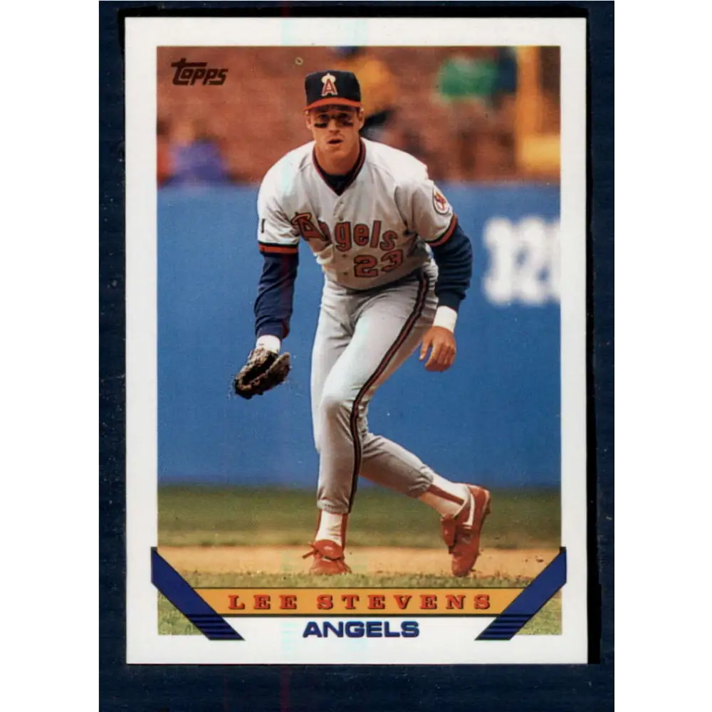 1993 Topps #467 Lee Stevens NM-MT California Angels Baseball Card  Image 1