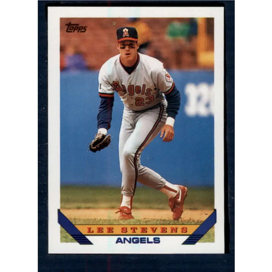 1993 Topps #467 Lee Stevens NM-MT California Angels Baseball Card  Image 1