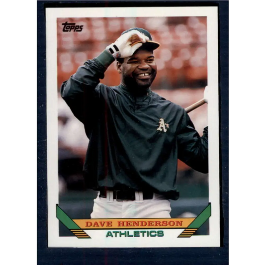 1993 Topps #473 Dave Henderson NM-MT Oakland Athletics Baseball Card  Image 1