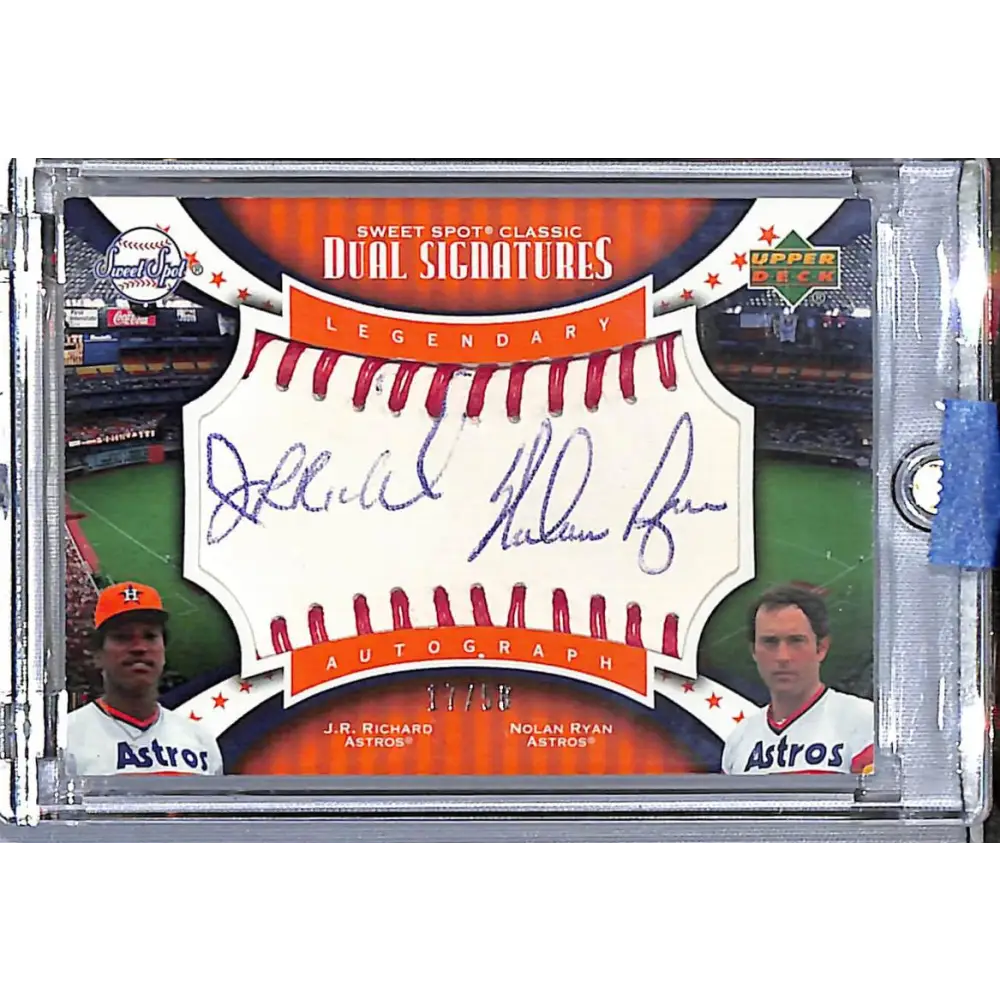2007 Upper Deck Sweet Spot Classic Dual Signatures #SPDS-RR J.R. Richard, Nolan Ryan NM-MT MEM Auto 17/50 Houston Astros  Image 1