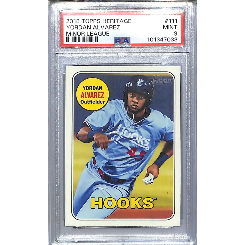 2018 Topps Heritage Minor League #111 Yordan Alvarez PSA 9 MINT  Image 1