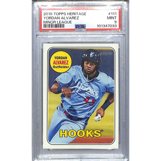 2018 Topps Heritage Minor League #111 Yordan Alvarez PSA 9 MINT  Image 1