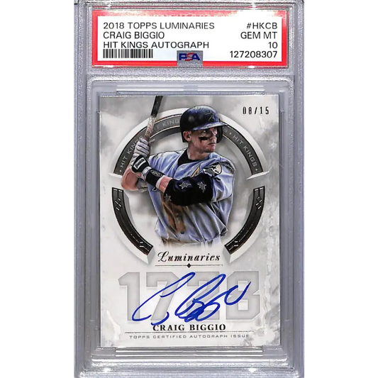2018 Topps Luminaries Hit Kings #HK-CB Craig Biggio PSA 10 GEM MINT Auto 8/15 Houston Astros  Image 1