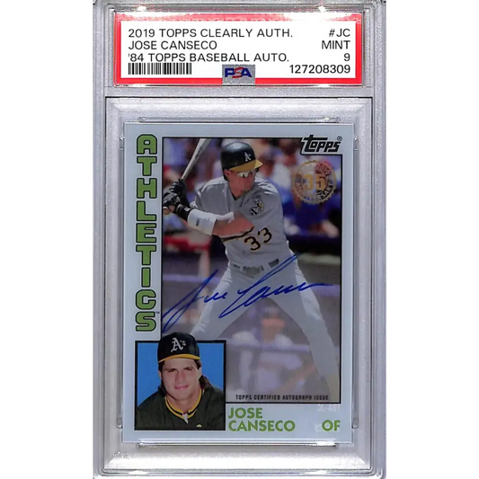 2019 Topps Clearly Authentic 35th Anniversary #TBA-JC Jose Canseco PSA 9 MINT Auto Oakland Athletics  Image 1