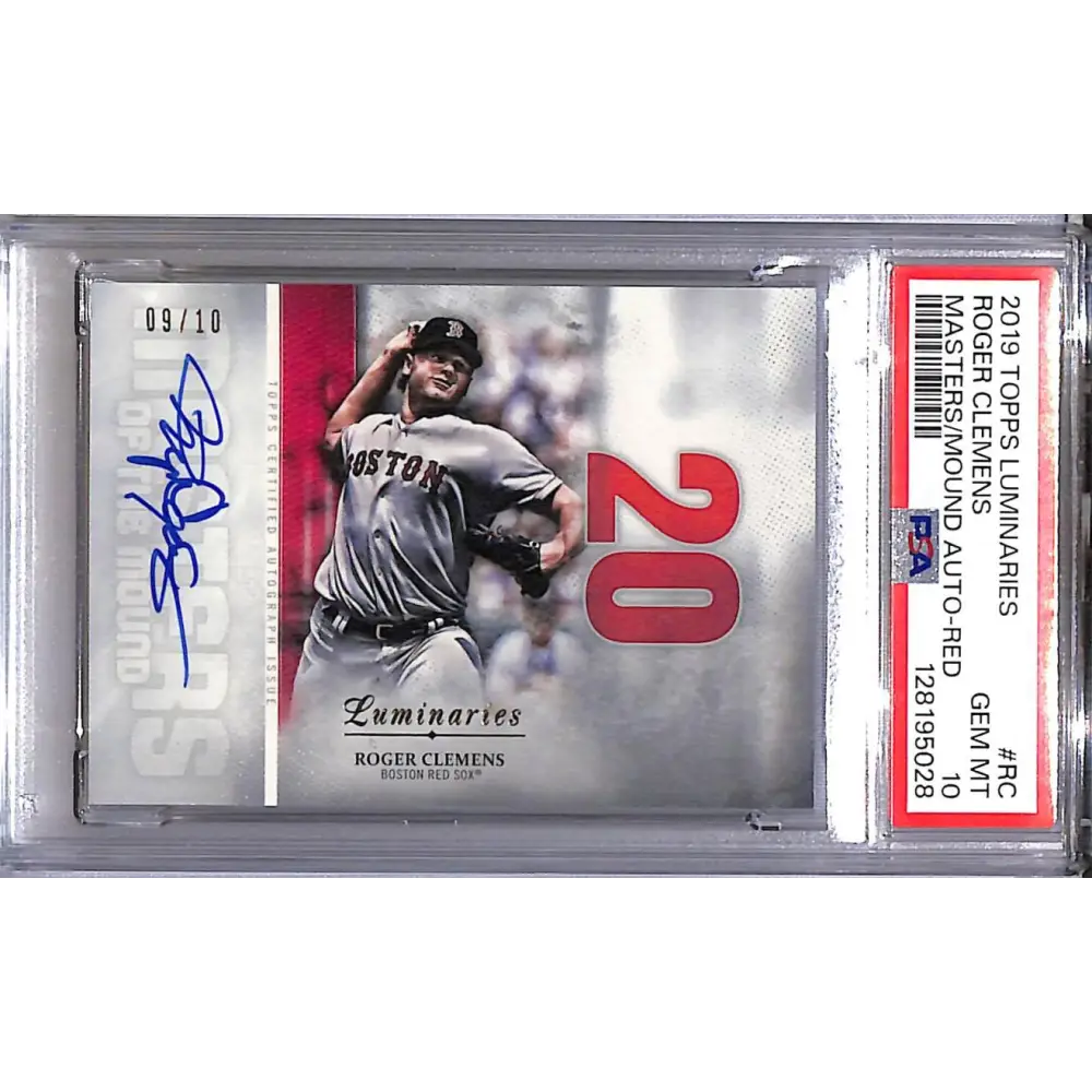2019 Topps Luminaries Masters of the Mound #MOM-RC Roger Clemens PSA 10 GEM MINT Auto 9/10 Boston Red Sox  Image 1
