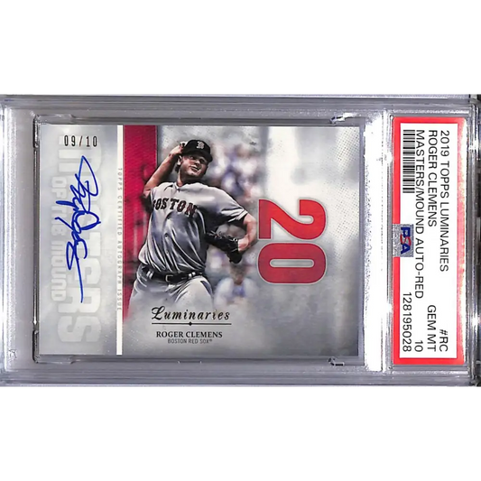2019 Topps Luminaries Masters of the Mound #MOM-RC Roger Clemens PSA 10 GEM MINT Auto 9/10 Boston Red Sox  Image 1