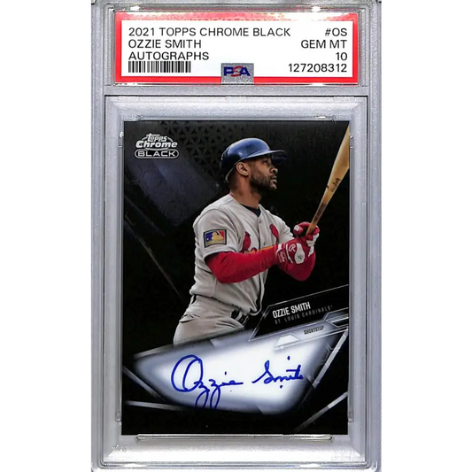 2021 Topps Chrome Black #CBA-OS Ozzie Smith PSA 10 GEM MINT Auto St. Louis Cardinals  Image 1
