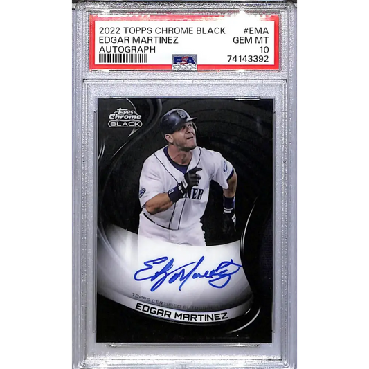 2022 Topps Chrome Black #CBA-EMA Edgar Martinez PSA 10 GEM MINT Auto Seattle Mariners  Image 1