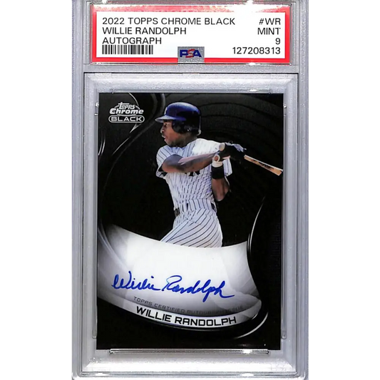 2022 Topps Chrome Black #CBA-WR Willie Randolf PSA 9 MINT Auto New York Yankees  Image 1