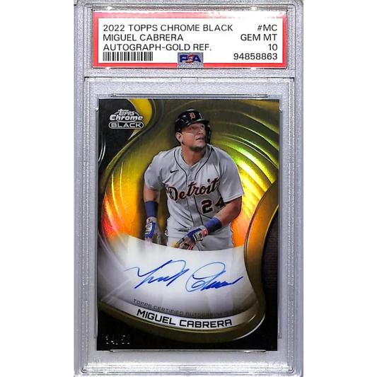 2022 Topps Chrome Black Gold #CBA-MC Miguel Cabrera PSA 10 GEM MINT Auto 34/50 Detroit Tigers  Image 1