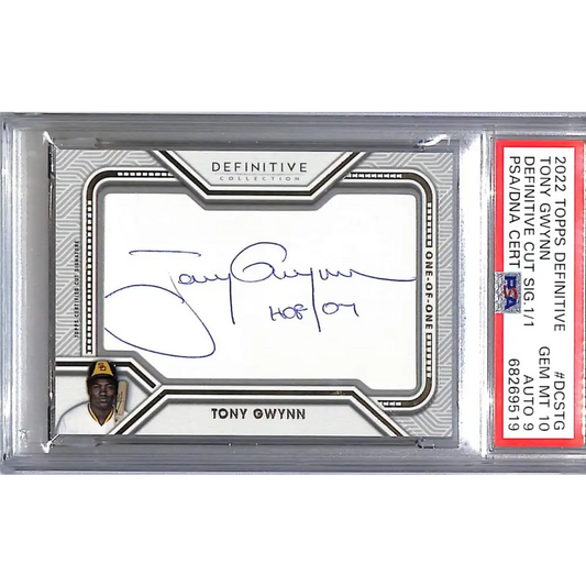 2022 Topps Definative Cut Signature #DCS-TG Tony Gwaynn PSA 10 GEM MINT Auto 1/1 San Diego Padres  Image 1