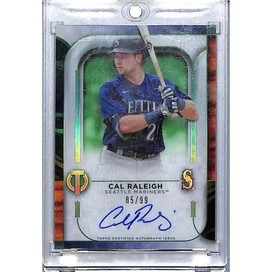 2022 Topps Tribute Green #TA-CR Cal Raleigh NM-MT Auto 85/99 Seattle Mariners  Image 1