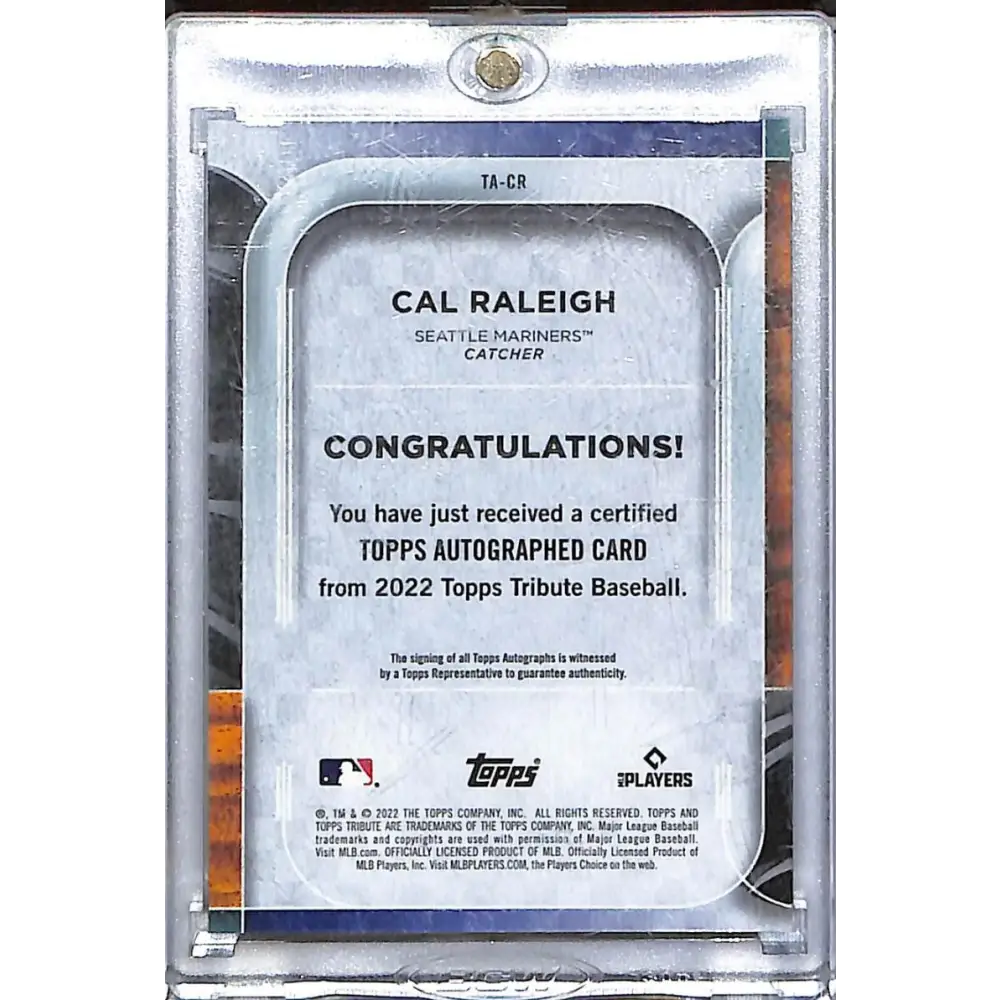 2022 Topps Tribute Green #TA-CR Cal Raleigh NM-MT Auto 85/99 Seattle Mariners  Image 2