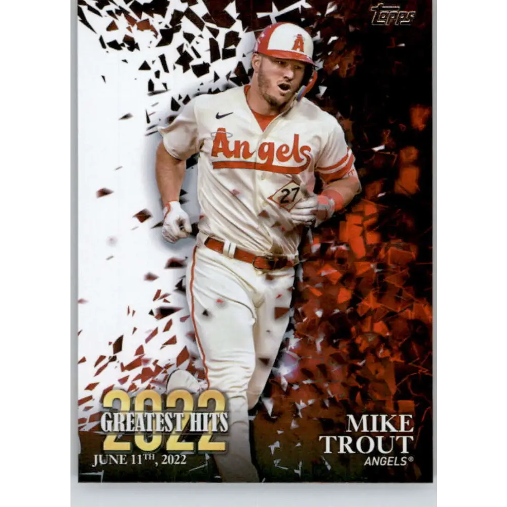 2023 Topps 2022 Greatest Hits #22GH-18 Mike Trout NM-MT Los Angeles Angels Baseball Card  Image 1