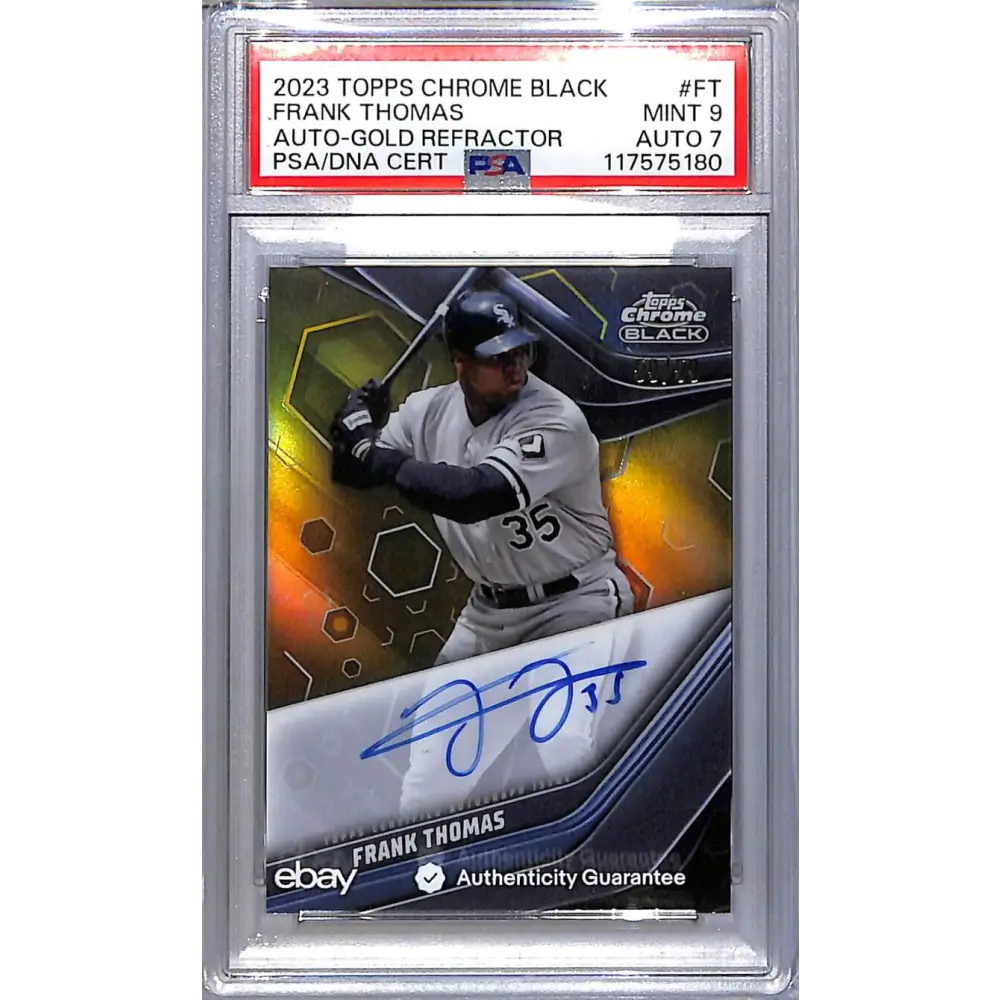 2023 Topps Chrome Black Gold #CBA-FT Frank Thomas PSA 9 MINT Auto 50/50 Chicago White Sox  Image 1