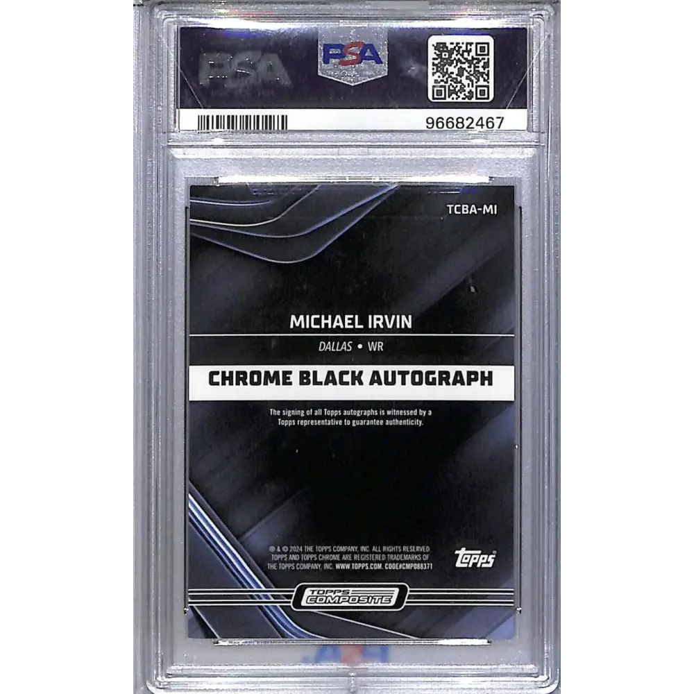 2023 Topps Composite Chrome Black Green #TCBA-MI Michael Irvin PSA 10 GEM MINT Auto 9/15 Dallas Cowboys  Image 2