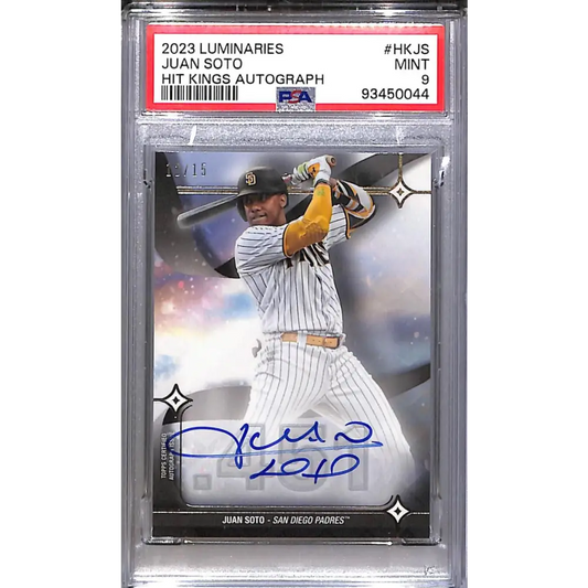 2023 Topps Luminaries Hit Kings #HK-JS Juan Soto PSA 9 MINT Auto 12/15 San Diego Padres  Image 1