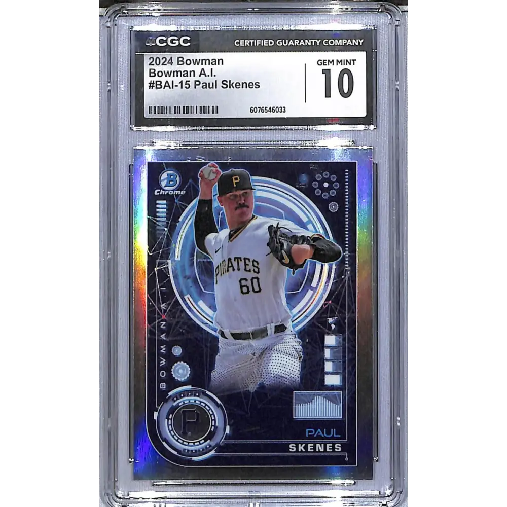 2024 Bowman Chrome Bowman A.I. #BAI-15 Paul Skenes CGC 10 Gem Mint Pittsburgh Pirates  Image 1