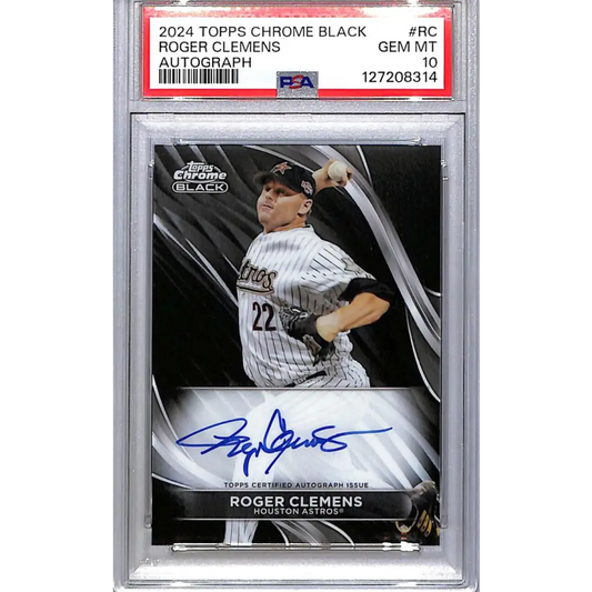 2024 Topps Chrome Black #CBA-RC Roger Clemens PSA 10 GEM MINT Auto Houston Astros  Image 1