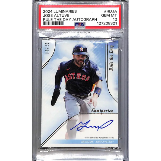 2024 Topps Luminaries Rule The Day #RD-JA Jose Altuve PSA 10 GEM MINT Auto 8/25 Houston Astros  Image 1