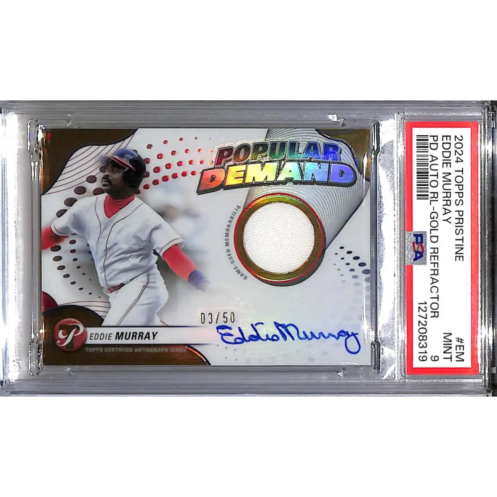 2024 Topps Pristine Popular Demand Gold #DPAR-EM Eddie Murray PSA 9 MINT MEM Auto 3/50 Cleveland Guardians  Image 1