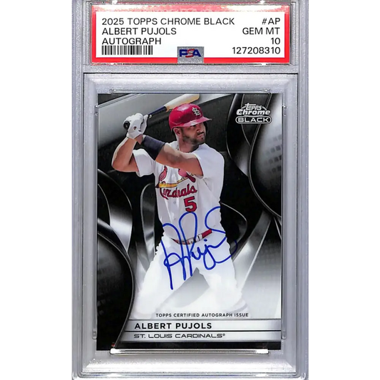 2025 Topps Chrome Black #CBA-AP Albert Pujols PSA 10 GEM MINT Auto St. Louis Cardinals  Image 1