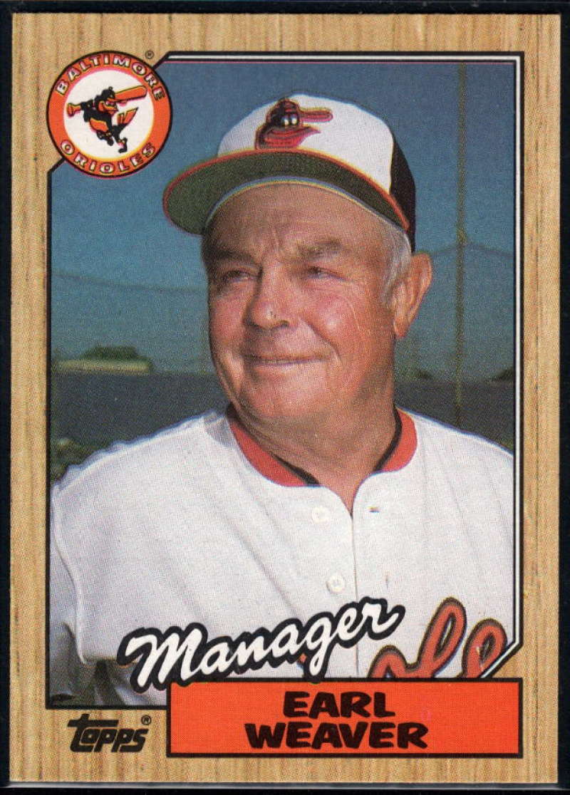 1987 Topps #568 Earl Weaver EX Excellent Baltimore Orioles Baseball Card  Image 1