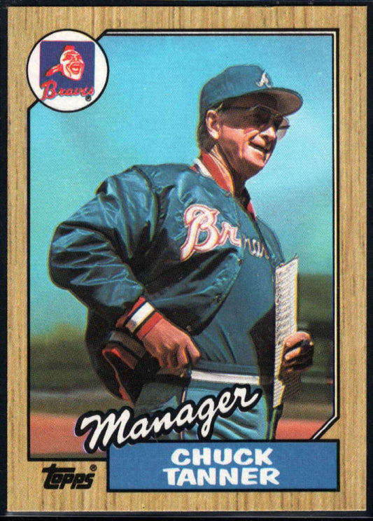 1987 Topps #593 Chuck Tanner EX Excellent Atlanta Braves Baseball Card  Image 1