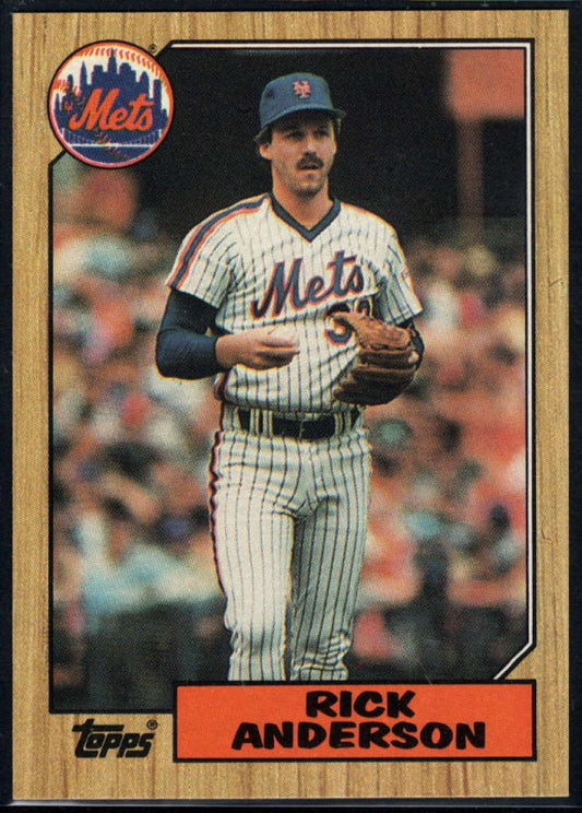 1987 Topps #594 Rick Anderson EX Excellent RC Rookie New York Mets Baseball Card  Image 1