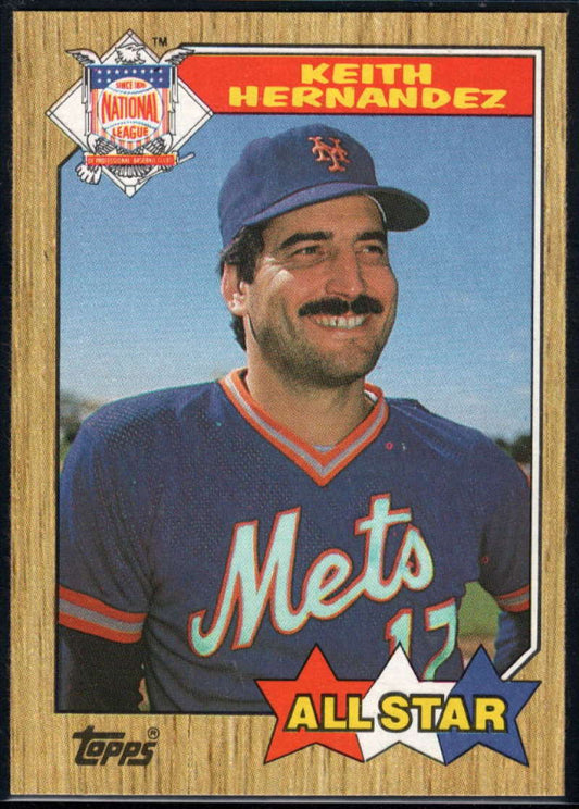 1987 Topps #595 Keith Hernandez EX Excellent New York Mets Baseball Card  Image 1