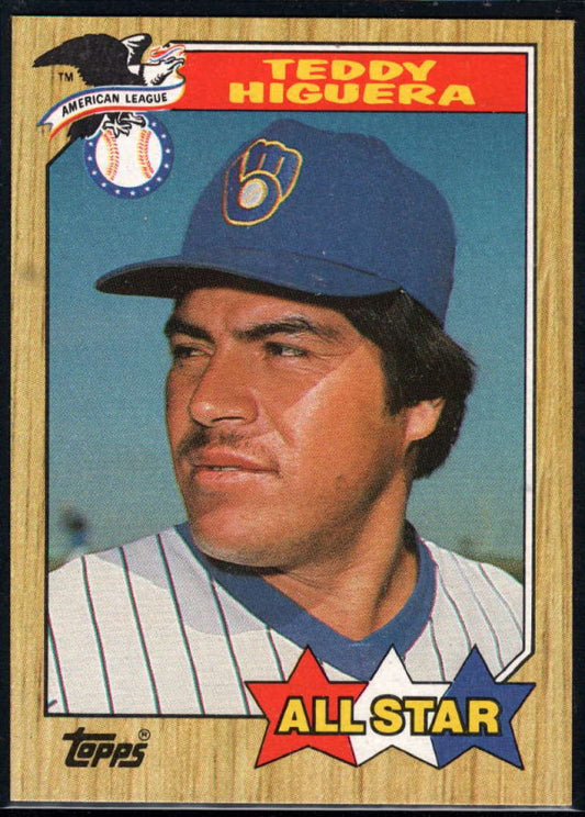 1987 Topps #615 Teddy Higuera EX Excellent Milwaukee Brewers Baseball Card  Image 1