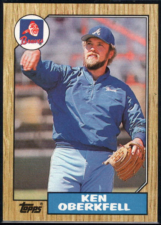 1987 Topps #627 Ken Oberkfell EX Excellent Atlanta Braves Baseball Card  Image 1