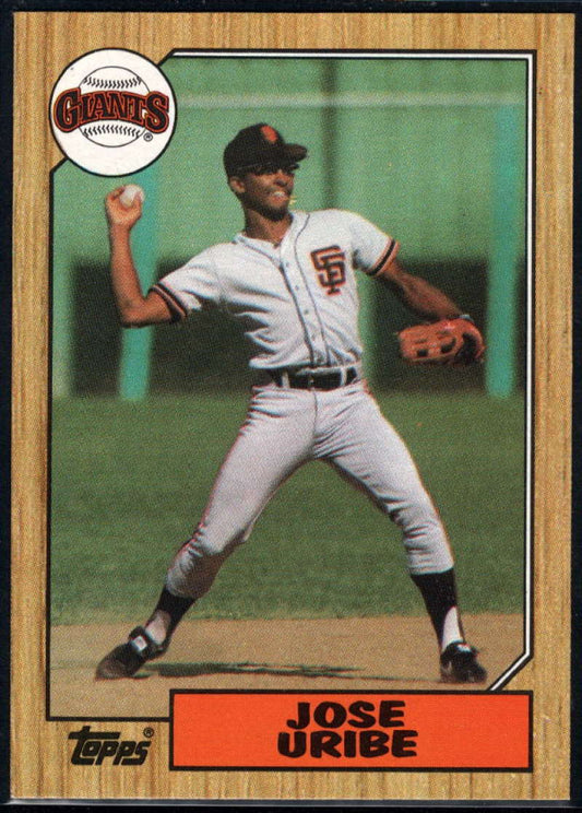 1987 Topps #633 Jose Uribe EX Excellent San Francisco Giants Baseball Card  Image 1