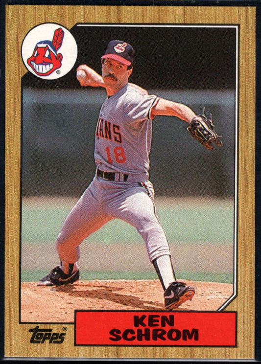 1987 Topps #635 Ken Schrom EX Excellent Cleveland Indians Baseball Card  Image 1