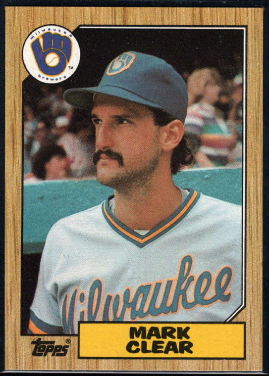 1987 Topps #640 Mark Clear EX Excellent Milwaukee Brewers Baseball Card  Image 1