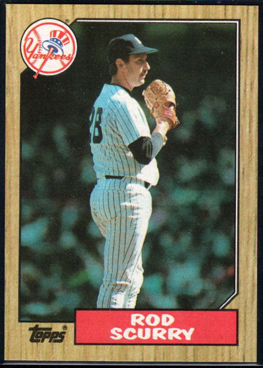 1987 Topps #665 Rod Scurry EX Excellent New York Yankees Baseball Card  Image 1
