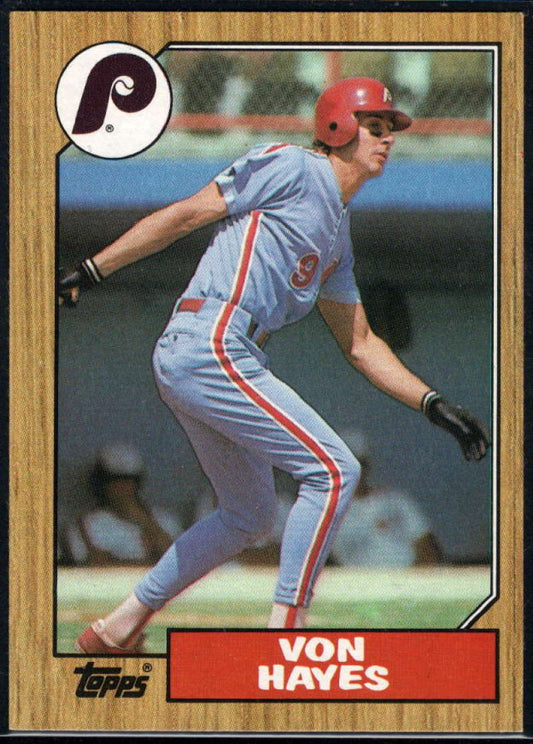 1987 Topps #666 Von Hayes EX Excellent Philadelphia Phillies Baseball Card  Image 1