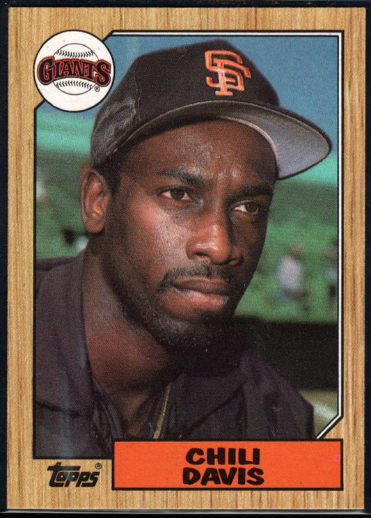 1987 Topps #672 Chili Davis EX Excellent San Francisco Giants Baseball Card  Image 1
